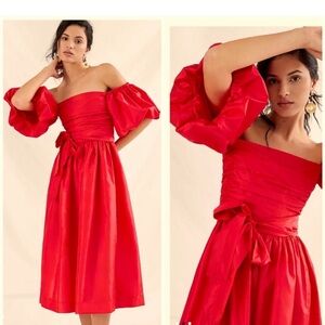 Delfi Collective Anthropologie Giovanna red dress, small